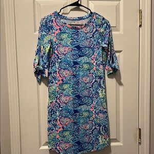 Lilly Pulitzer Blue and Pink Swirl Dress
